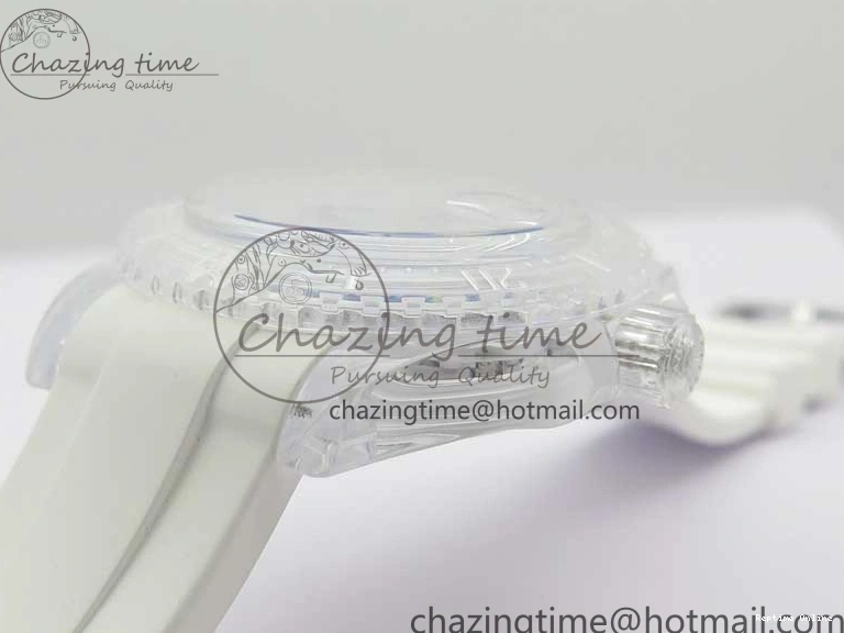 1219 Submariner Phantomlab Transparent KZF Best Edition Blue Fruit Dial on White Rubber Strap VR Classic 2563